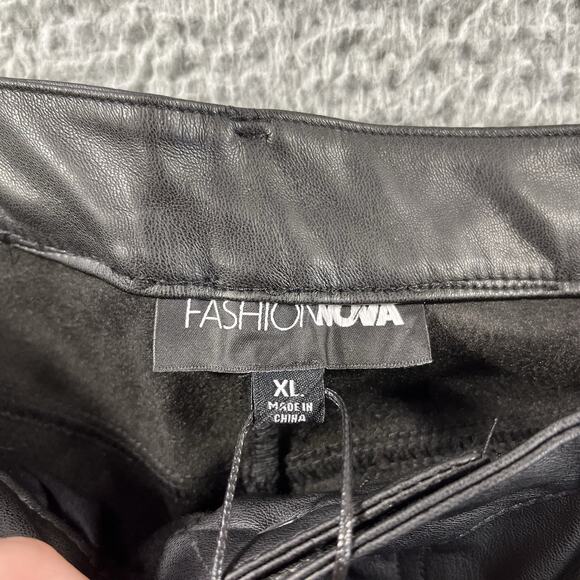 FASHION NOVA PETITE SHANNAH FAUX LEATHER CARGO PANTS WOMENS XL BLACK FITS 28x30 - Picture 5 of 12